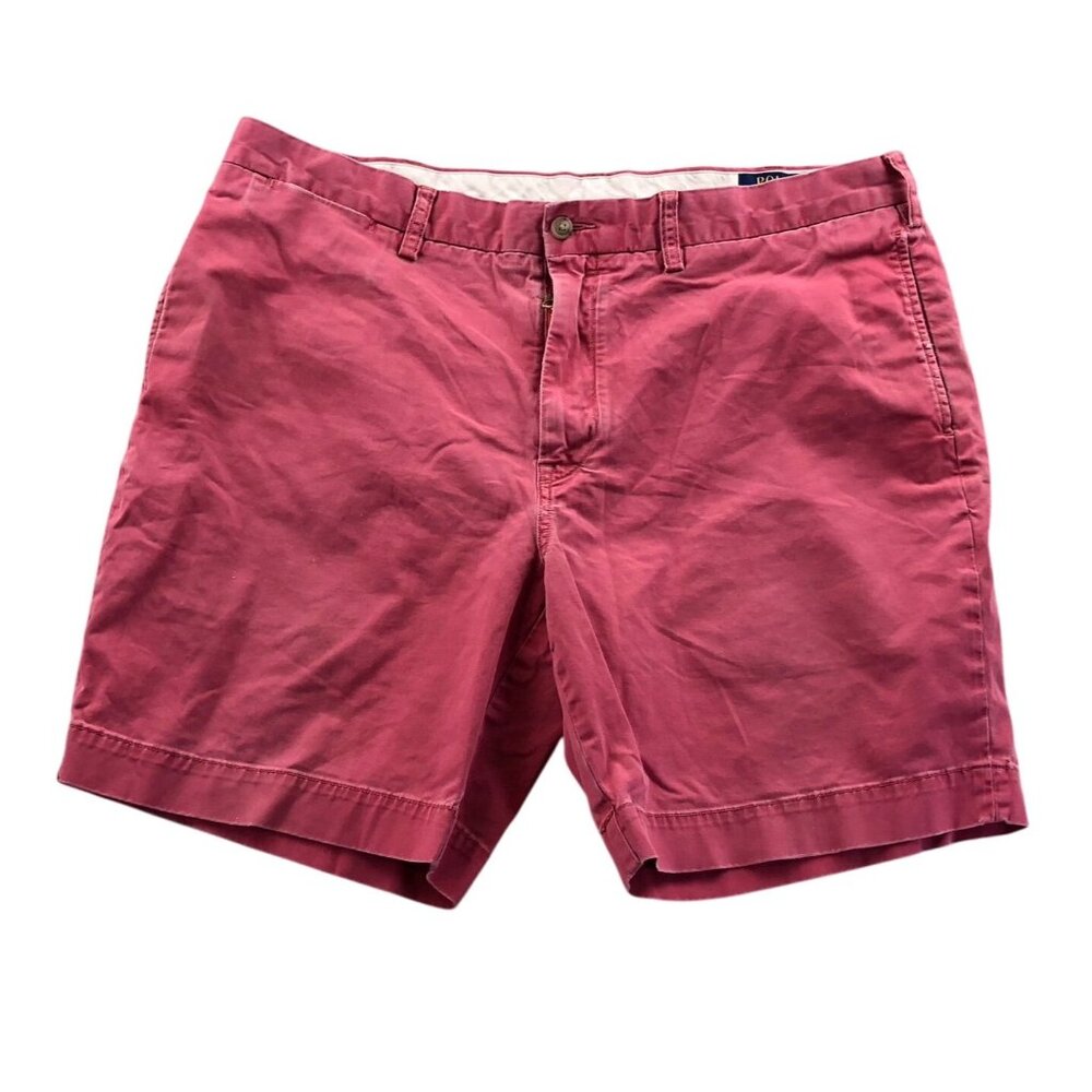 Polo Ralph Lauren Mens Short Size 38 Classic Fit Stretch Chino Flat Front Casual